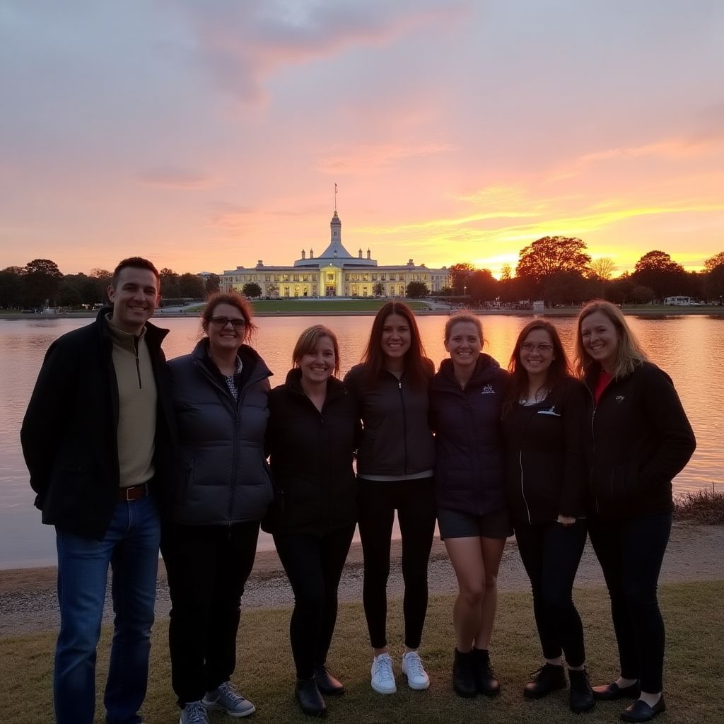 Canberra Explorer team at Lake Burley Griffin